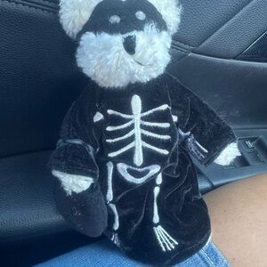 Skeleton Costume Stuffed Bear - Black and White